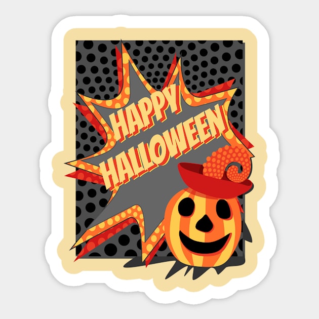 Happy Halloween Pumpkin Sticker by ArigigiPixel